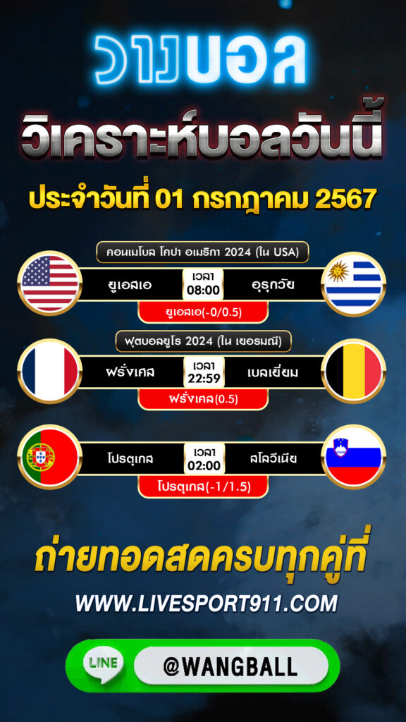 วิเคราะห์บอลวันนี้ 01-07-67