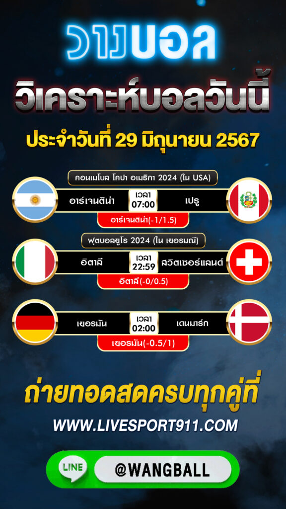 วิเคราะห์บอลวันนี้ 29-06-67