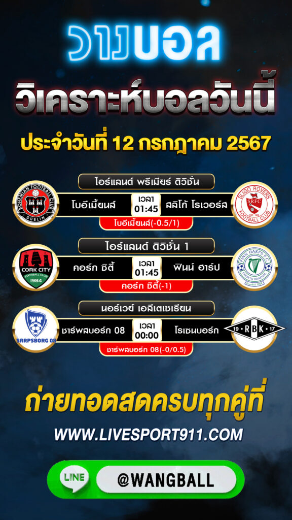 วิเคราะห์บอลวันนี้ 12-07-67