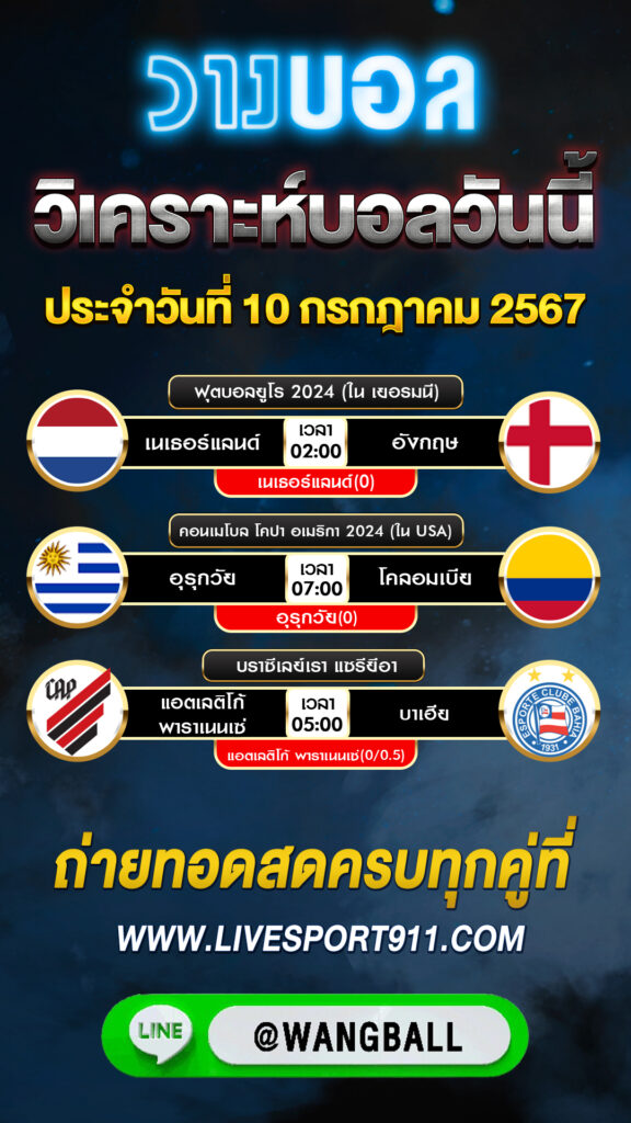 วิเคราะห์บอลวันนี้ 10-07-67