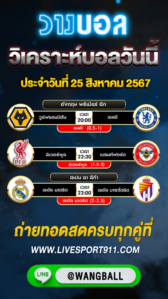 วิเคราะห์บอล 25-08-67