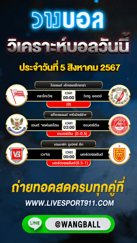 วิเคราะห์บอลวันนี้ 05-8-67