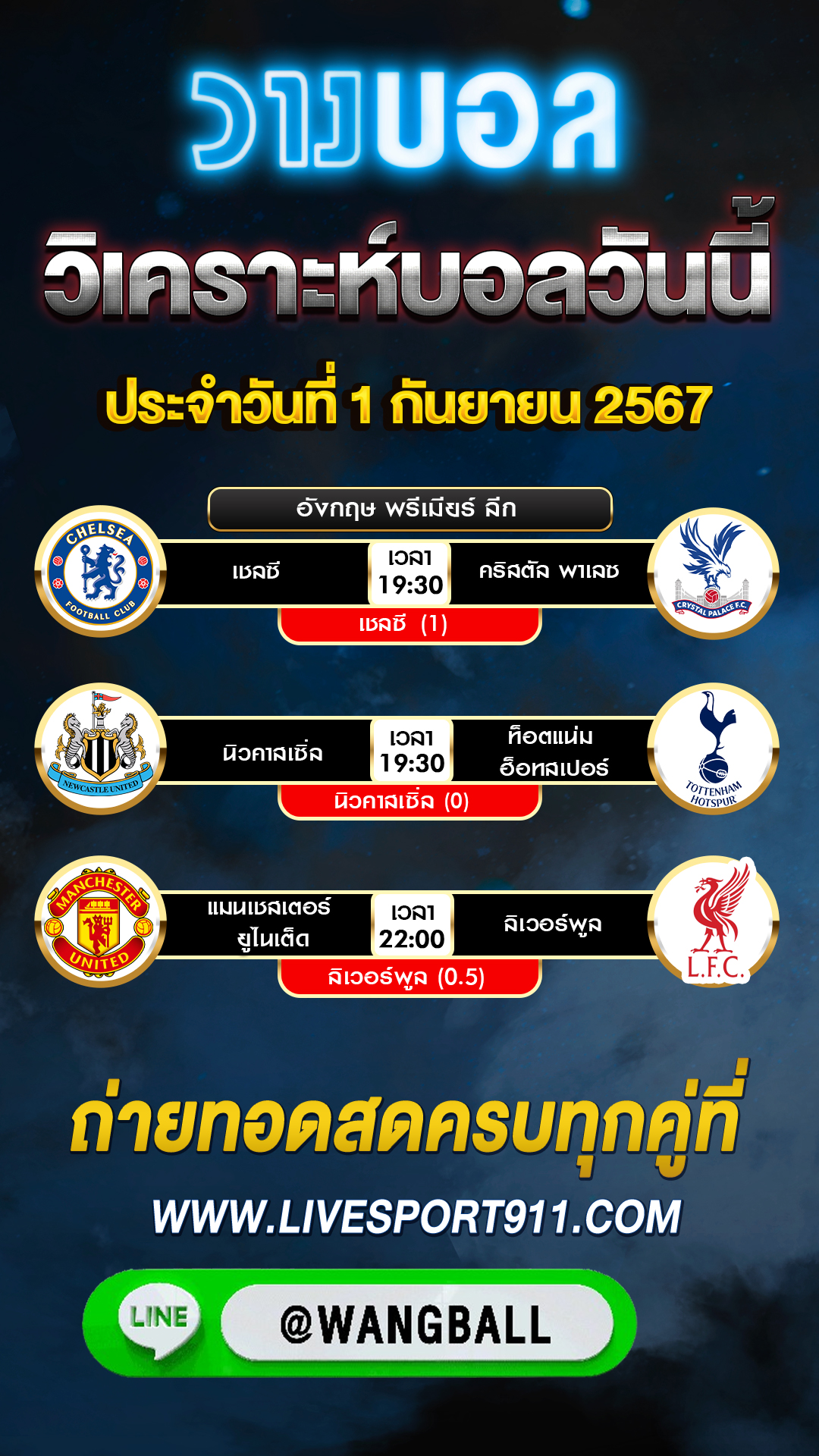 วิเคราะห์บอล 01-09-67