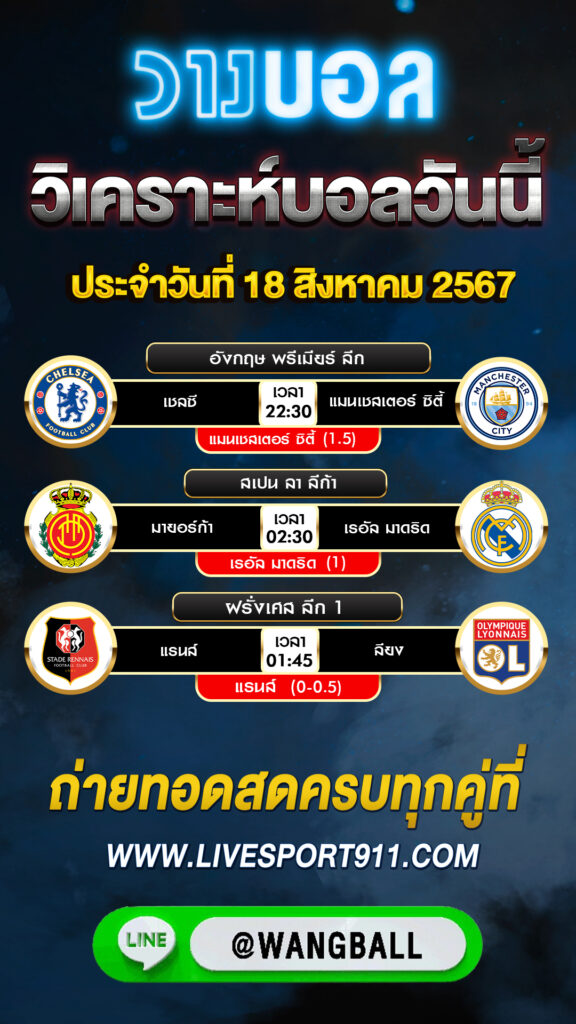 วิเคราะห์บอล 18-08-67